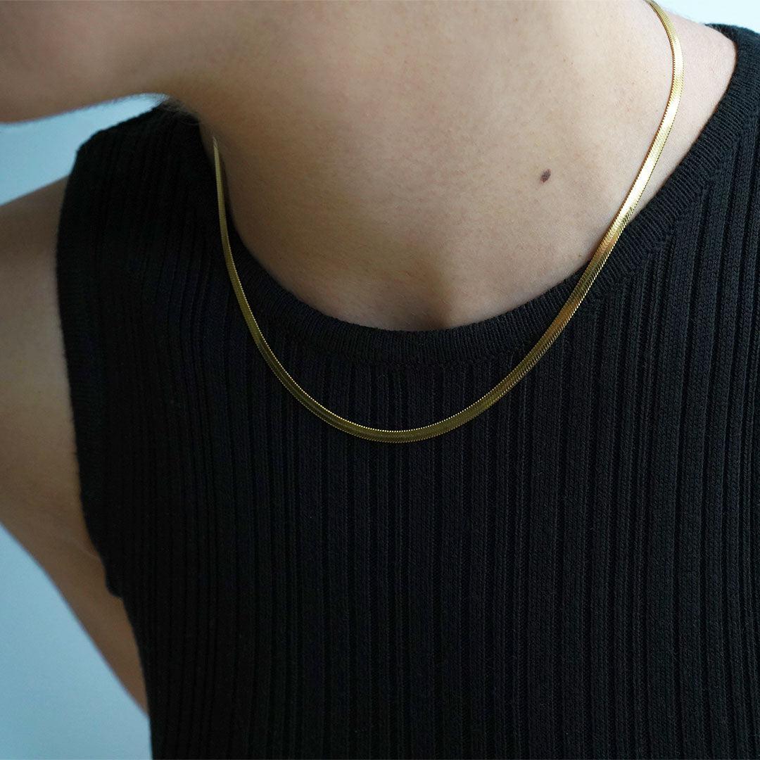 Herringbone Chain - Gold