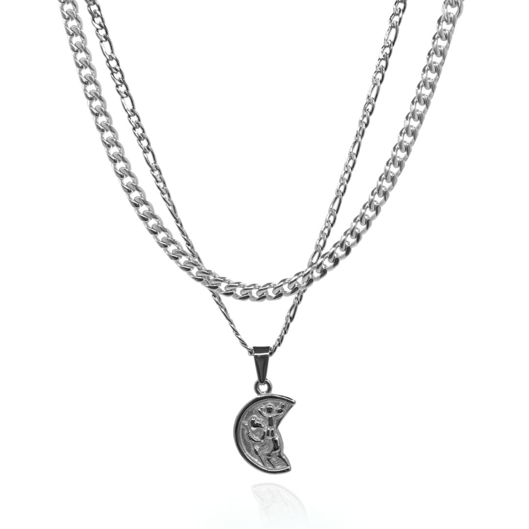 ST C PENDANT & CHAIN SET - (SILVER)