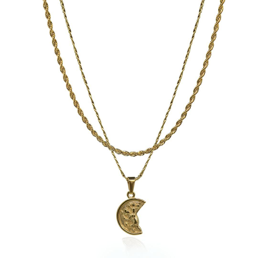 ST C PENDANT & ROPE SET - (GOLD)