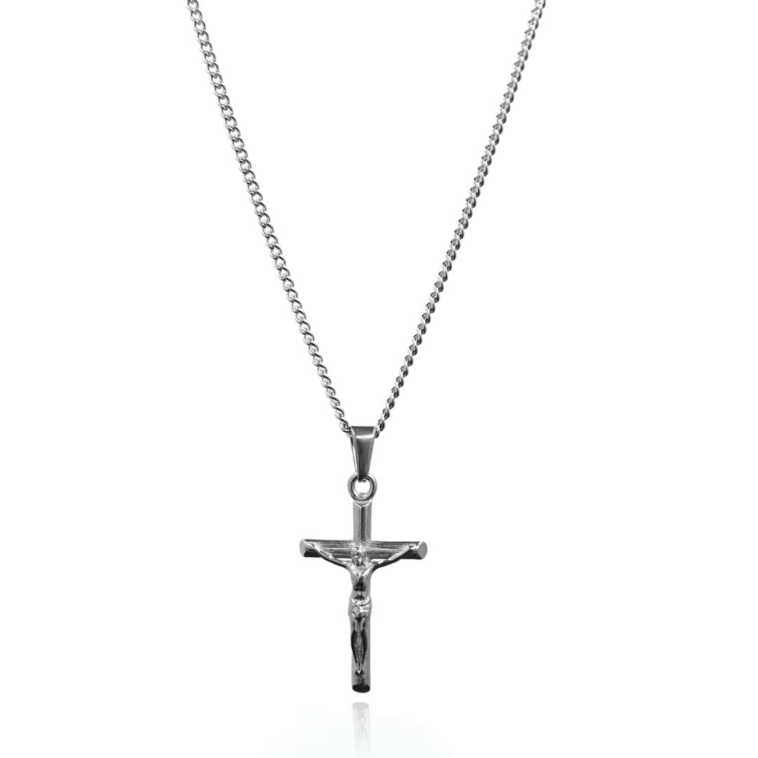 Cross & Wing Pendant Set - (Silver)