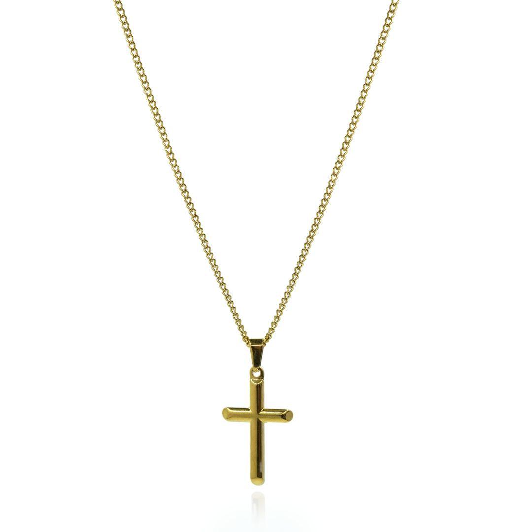 PLAIN CROSS & ROPE SET - (GOLD)