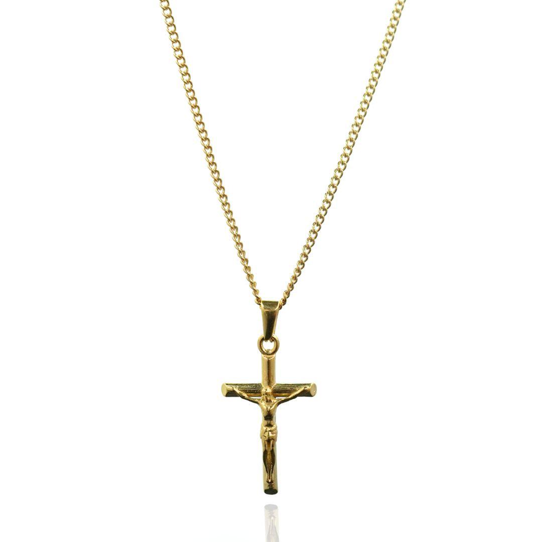 Cross & Wing Pendant Set - (Gold)