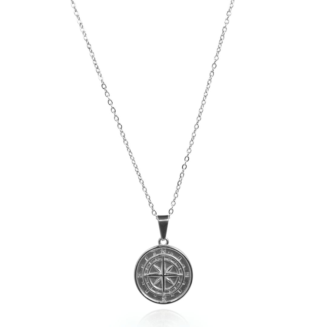 Compass & Bracelet Set - Silver