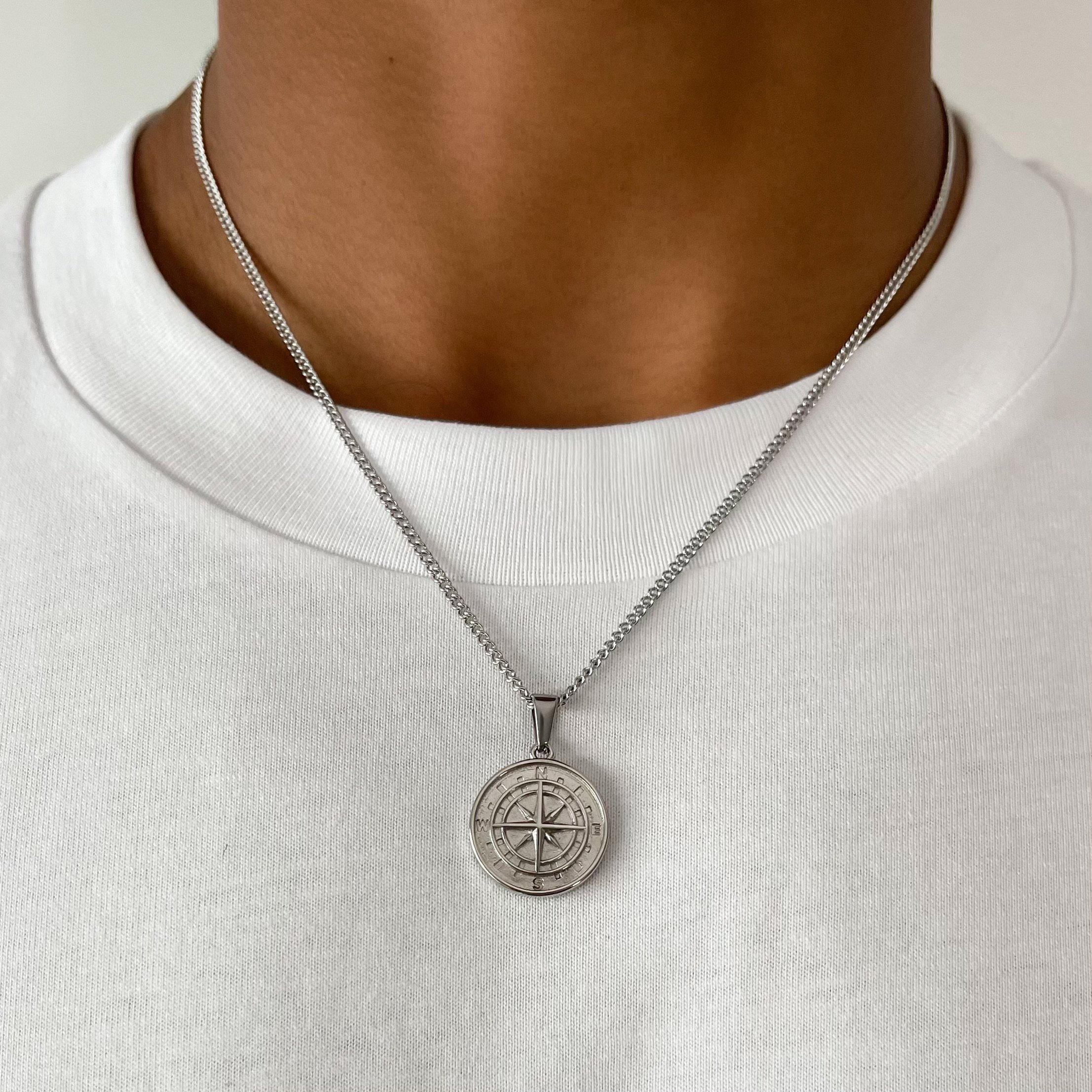 COMPASS / CROSS PENDANT PENDANT SET - (SILVER)-Collective Original-45cm Set - (Chain Included)-Collective Original