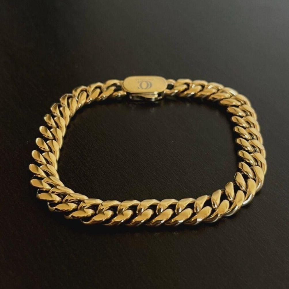 CUBAN BRACELET (GOLD)-Collective Original-19cm-8mm-Collective Original