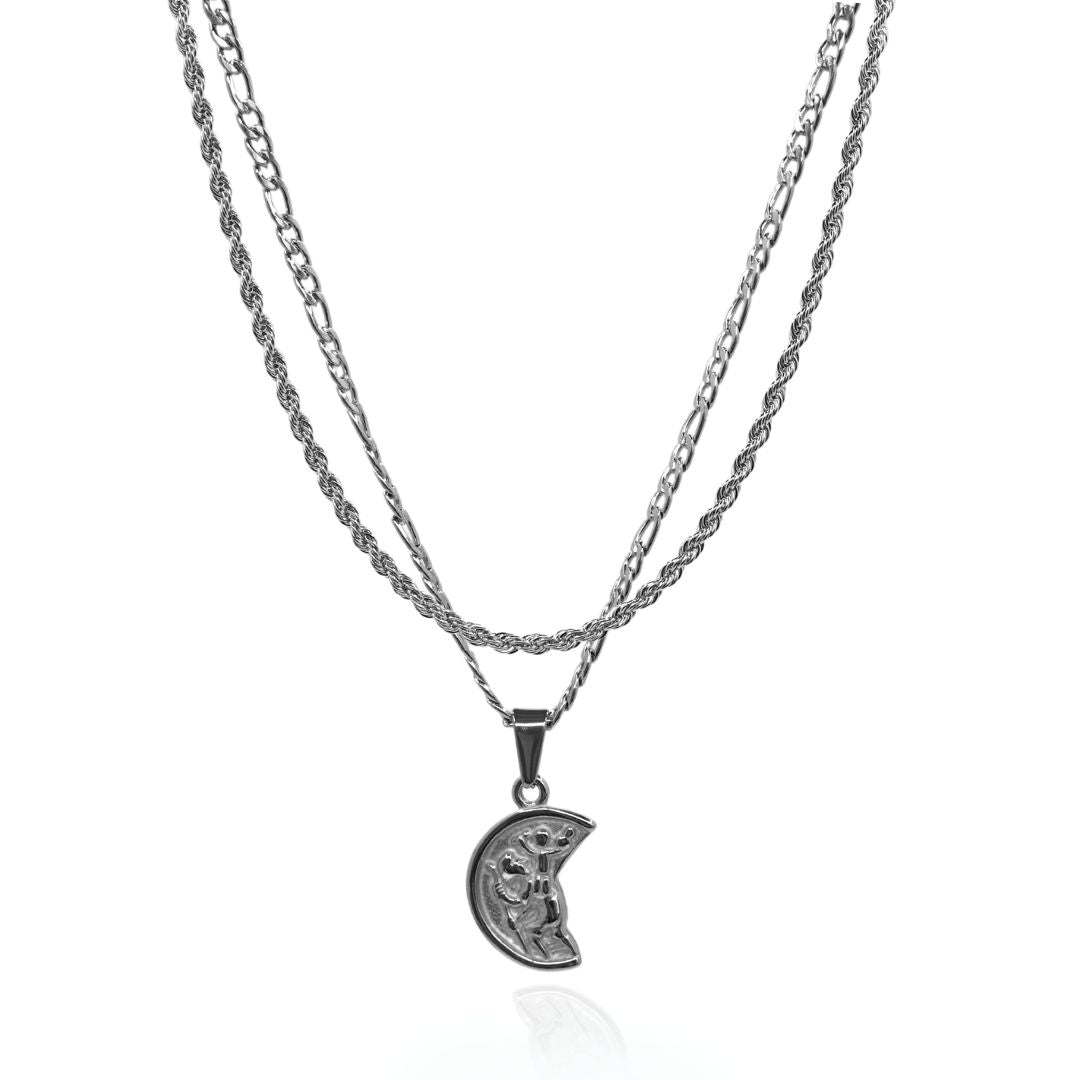 ST C PENDANT & ROPE SET - (SILVER)