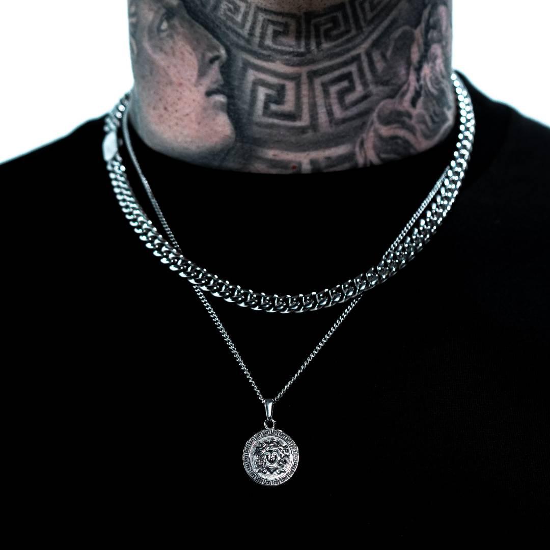 Medusa & Chain Set - (Silver)