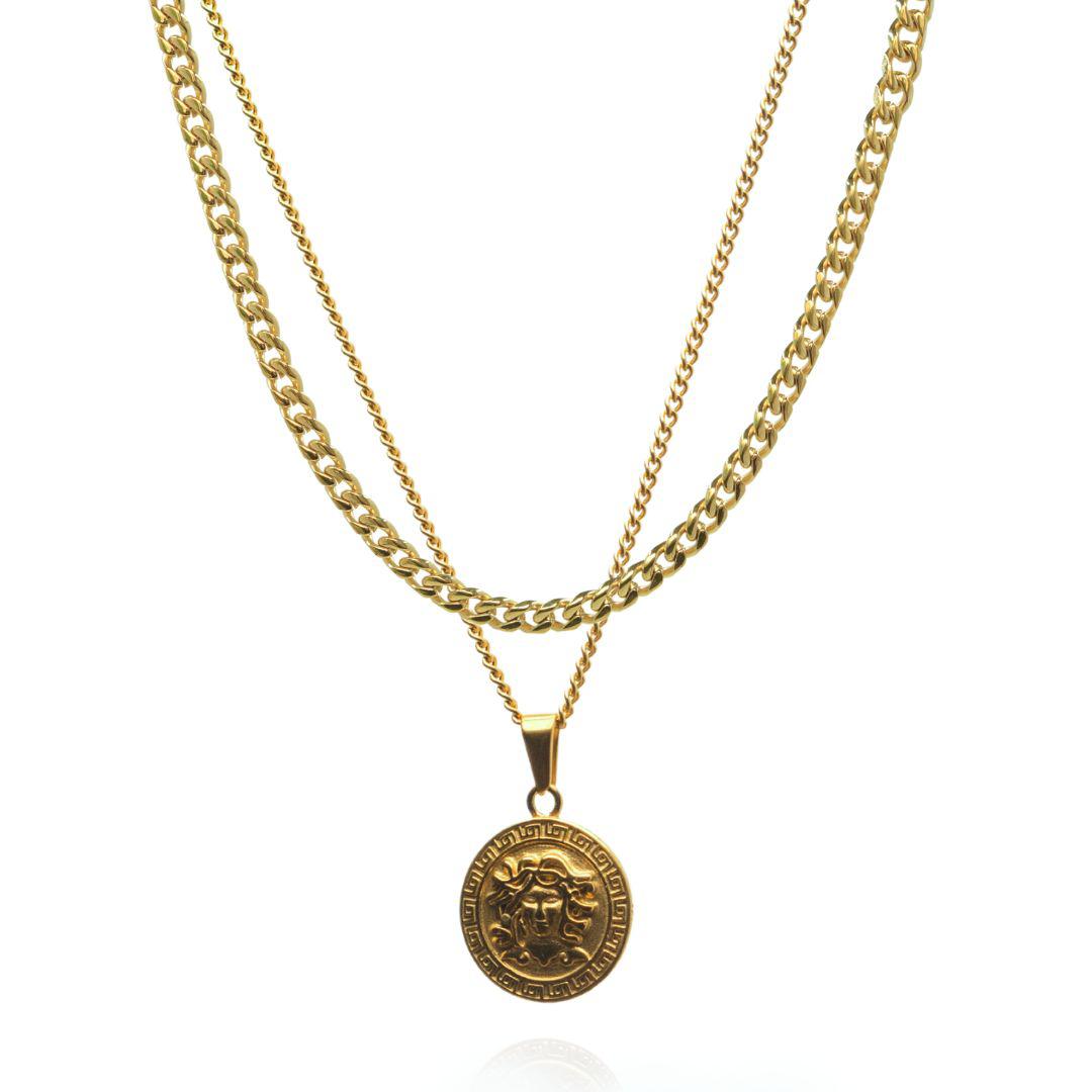 Medusa & Chain Set - (Gold)