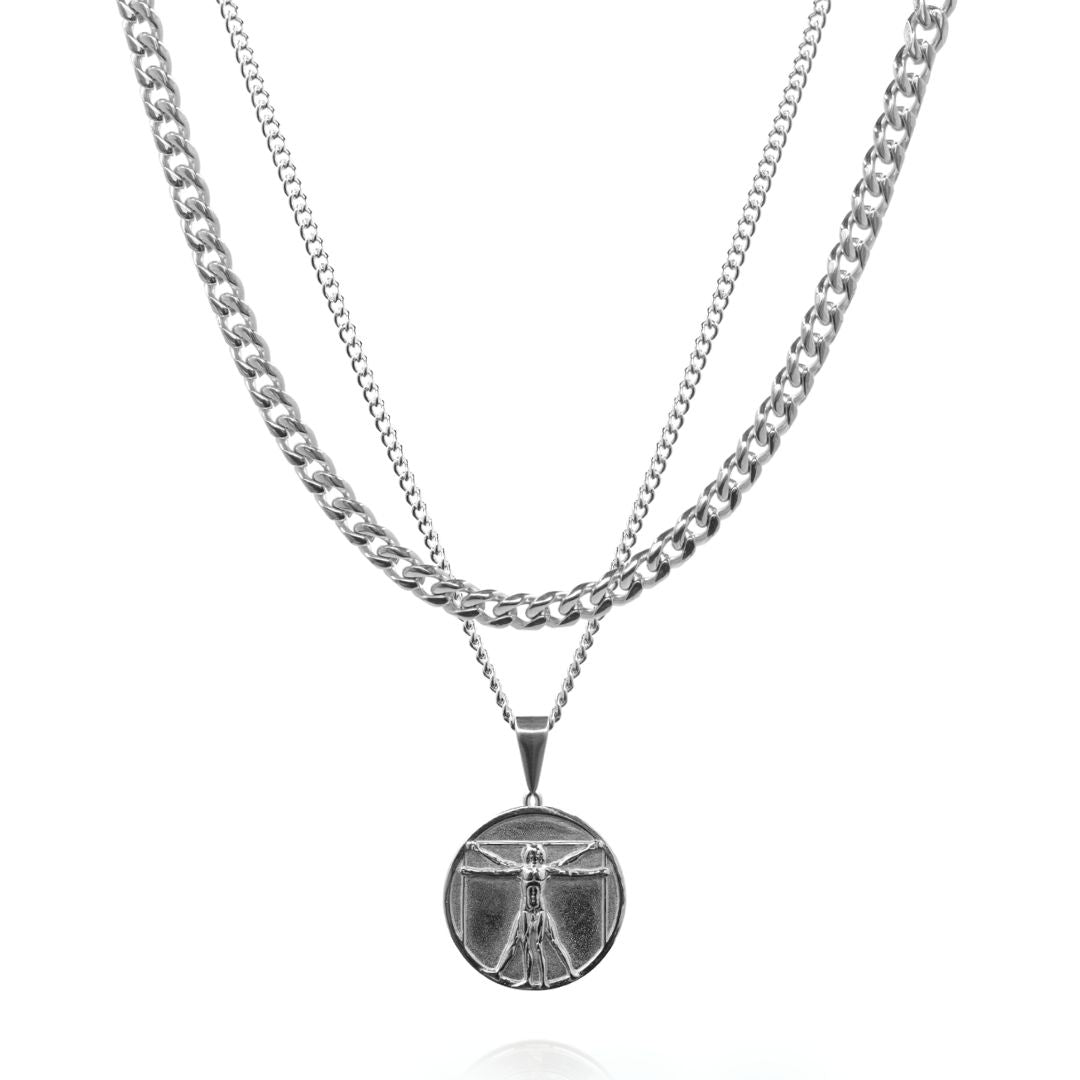 Vitruvian & CHAIN SET - (SILVER)