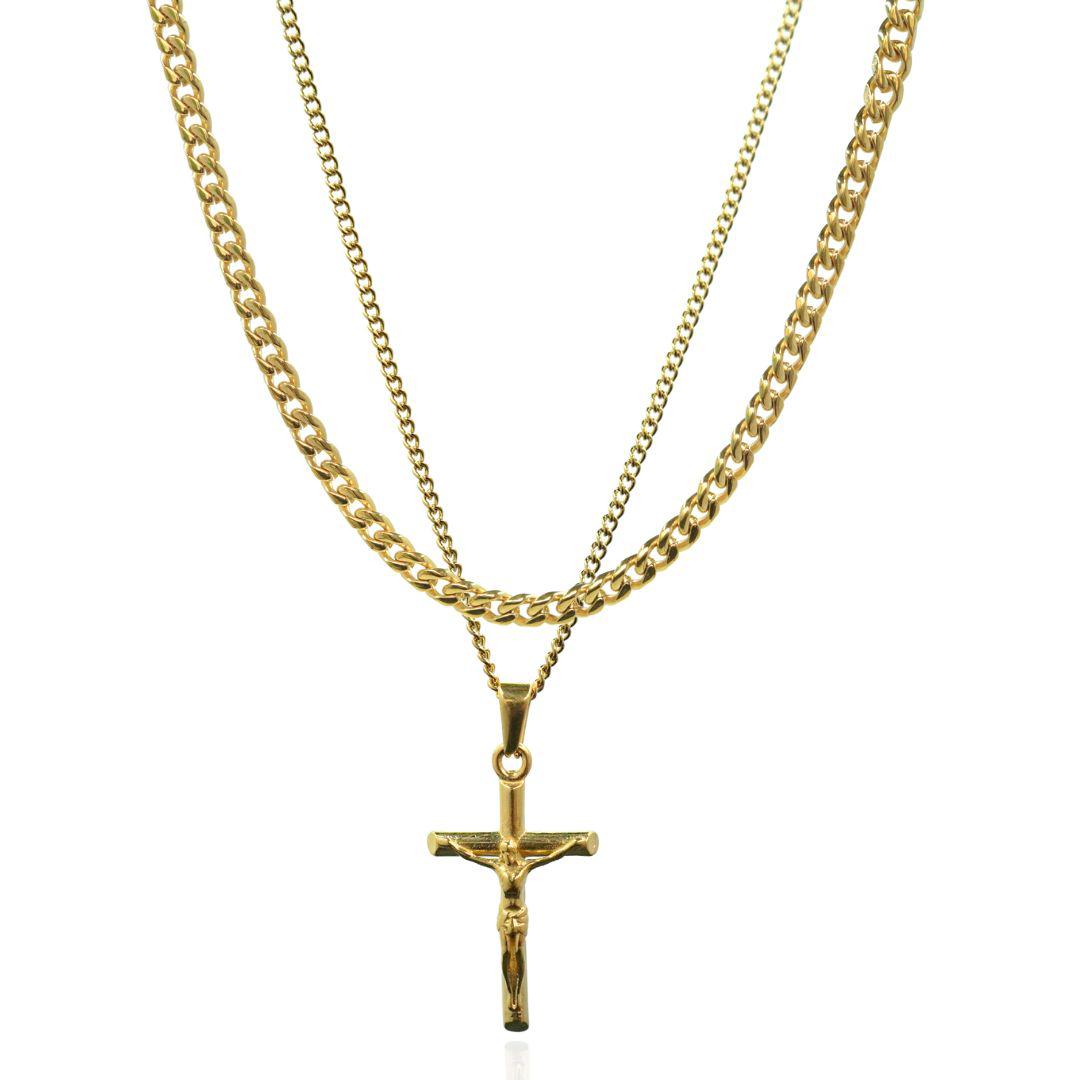 Cross & Chain Set - (Gold)