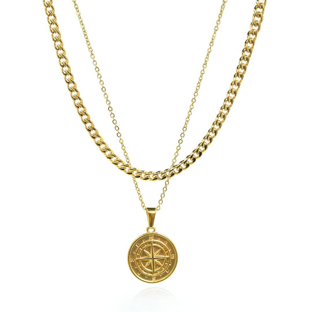 Compass & Chain Set - (Gold)