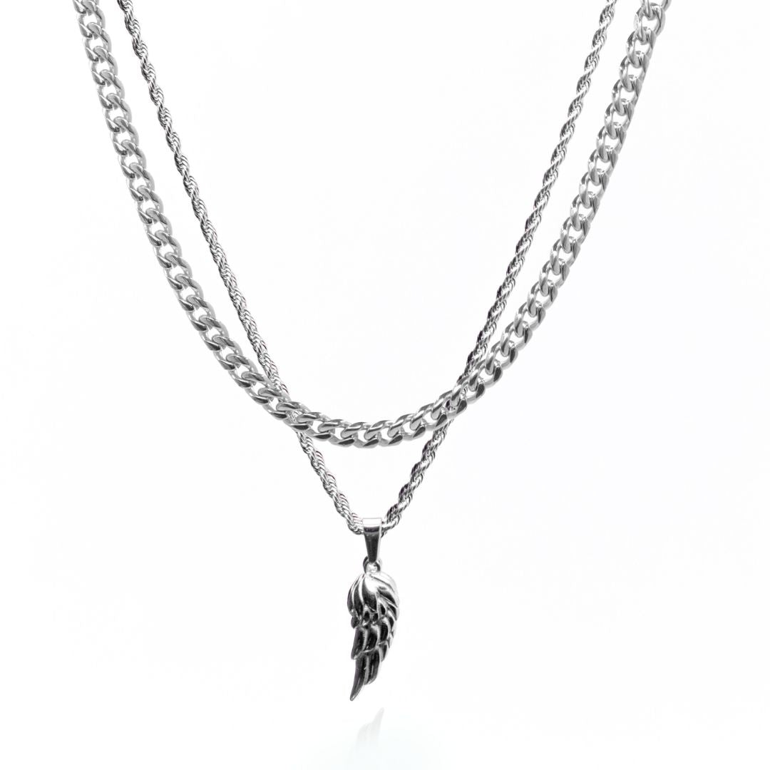WING & CHAIN SET - (SILVER)