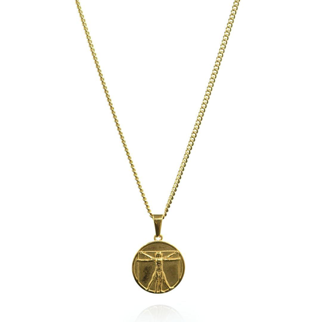 Vitruvian Man Pendant - (Gold)