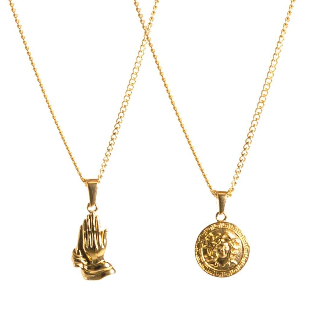 PRAY / MEDUSA PENDANT PENDANT SET - (GOLD)-Collective Original-45cm Set - (Chain Included)-Collective Original