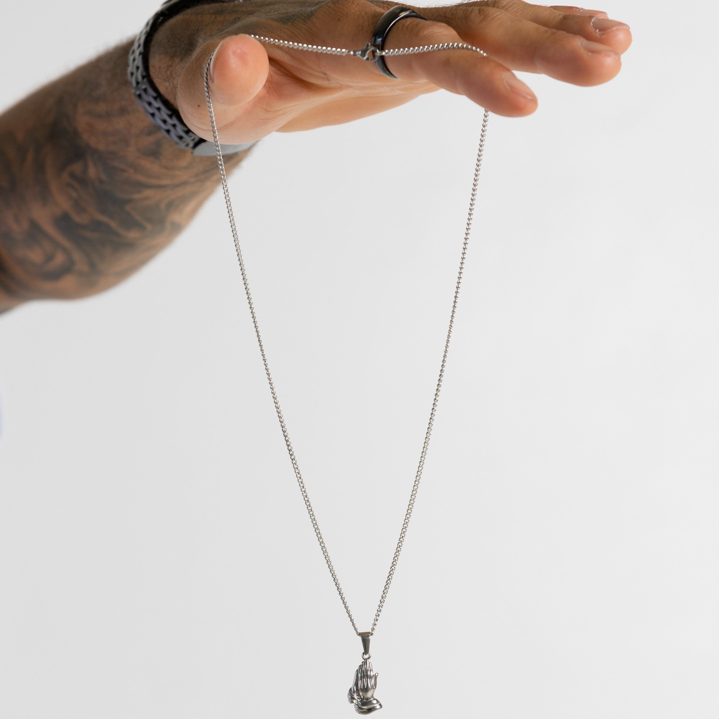 PRAY PENDANT - (SILVER)-Collective Original-45cm - (Chain Included)-Collective Original